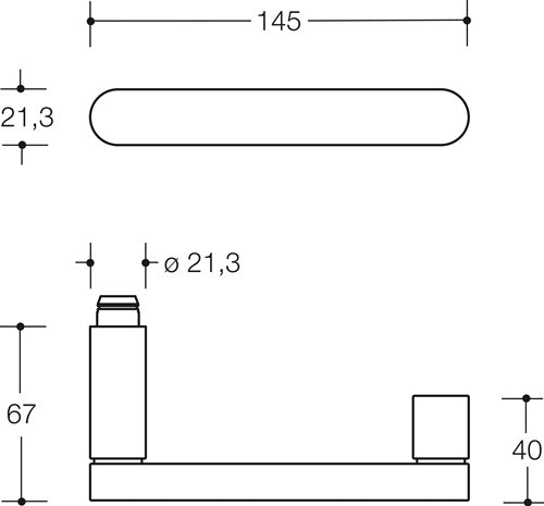 Rosettengarnitur 270XAH01230 Edelstahl U-Form PZ DIN links / rechts D/D HEWI – Ansicht 3