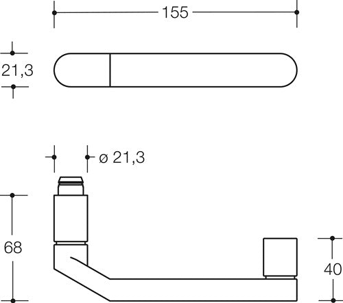 Rosettengarnitur 270XAH01340 Edelstahl oval PZ DIN links / rechts D/D HEWI – Ansicht 3