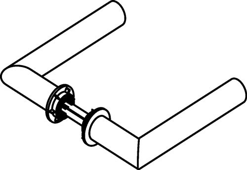 Türdrückerpaar 162PCM / 162XAM Edelstahl XA mit Mini-Drückerrosette Vierkant 8 mm HEWI – Ansicht 3
