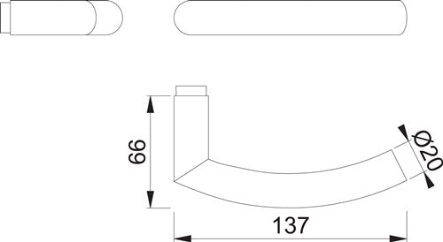 Türdrückerlochteil Trondheim E1430Z Edelstahl matt Vierkant 8 mm DIN links / rechts HOPPE – Ansicht 3