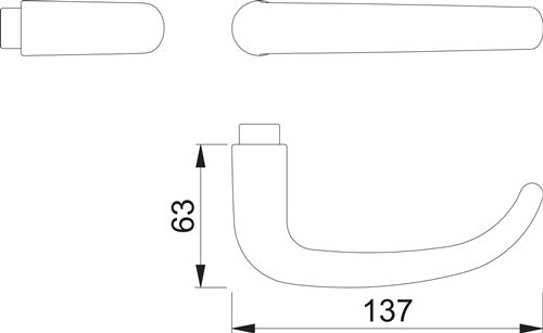 Türdrückerlochteil 1301 Aluminium F1 / naturfarbig Vierkant 8 mm DIN links / rechts HOPPE – Ansicht 3