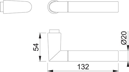 Türdrückerlochteil Lecce 1405 Aluminium F49/F9-2 stahlfarben matt Vierkant 8 mm DIN links / rechts HOPPE – Ansicht 3
