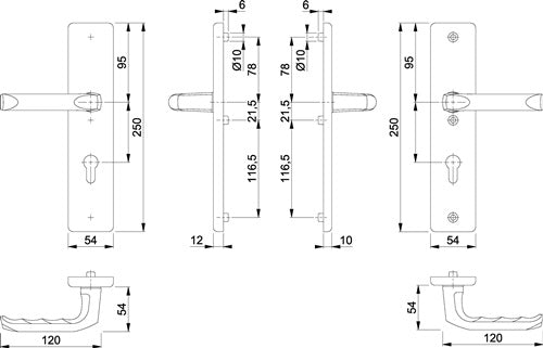Schutzgarnitur London 113/2221/2410 Aluminium F1 72 mm 41-46 mm HOPPE – Ansicht 3