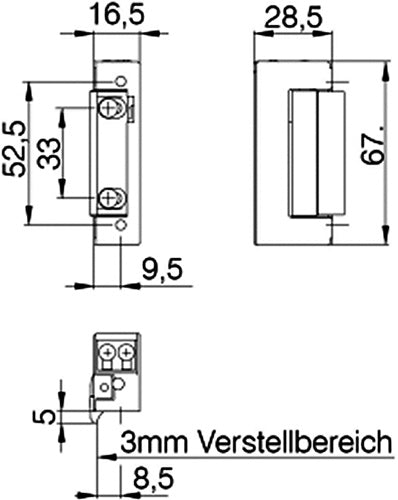 Elektrotüröffner 20141 6-12 V AC/DC DIN links / rechts DENI – Ansicht 3
