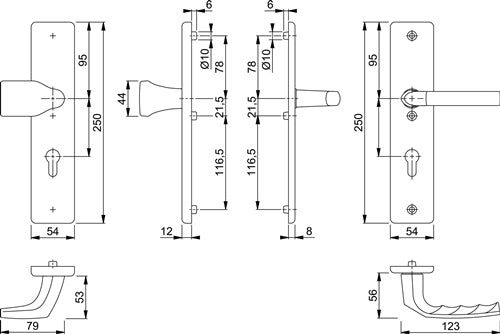 Schutzgarnitur Birmingham 78G/2221A/2440/1117 Aluminium F4 92 mm 67-72 mm HOPPE – Ansicht 3
