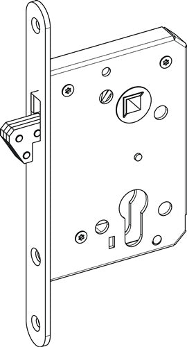 Schiebetür-Einsteckschloss 375 PZ 20/55/60/8 mm silber käntig Stulplänge 205 mm BKS – Ansicht 4