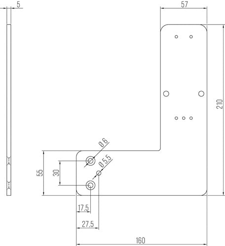 Montageplatte Montage an Rohrrahmentür Türwächter DENI DIN links / rechts L210xB160mm DENI – Ansicht 3