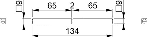 Panik-Stift FSAP-Vollstift Vierkant 9 x 134 mm geteilter Vollstift HOPPE – Ansicht 3