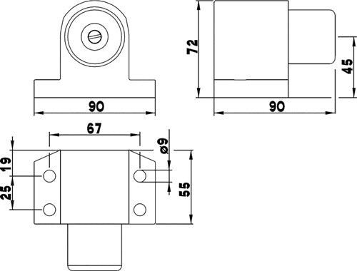 Anschlagpuffür DENI ROBUSTO Edelstahl matt Länge 90 mm DENI – Ansicht 3