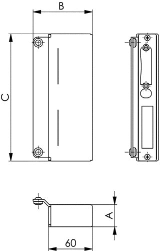 Gegenkasten 146ET-30 Stahl kantig 30 mm AMF – Ansicht 3
