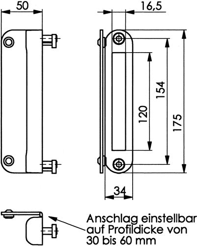 Schließkasten 145G-50 Leichtmetall zum Anschrauben AMF – Ansicht 4