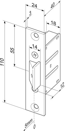 Einsteckfallenschloss 807 24 eckig ASSA ABLOY – Ansicht 4