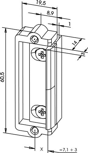 Türöffneraustauschstück 1410 universal Dauerentriegelung nein DIN links / rechts ASSA ABLOY – Ansicht 3