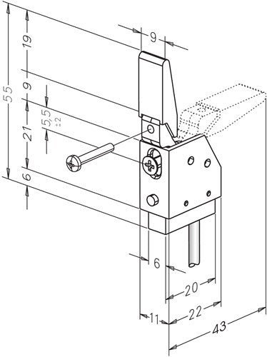 Riegelschaltkontakt 878 ohne Schließblech 4 m ASSA ABLOY – Ansicht 3