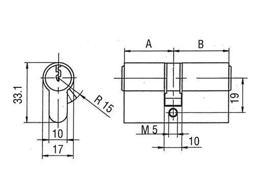 Service-Doppelzylinder PZ 8890 27/35 mm Servicezylinder zur Eigenmontage BKS – Ansicht 3