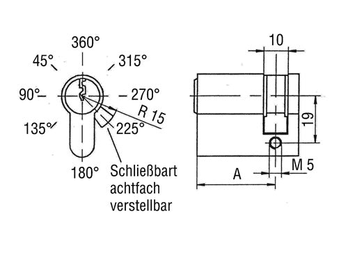 Profilhalbzylinder 8900 45/10 mm Anzahl Schlüssel: 3 verschiedenschließend BKS – Ansicht 3