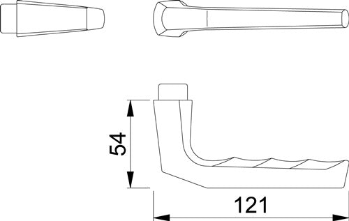 Türdrückerlochteil Frankfurt 117L Aluminium F2 / neusilberfarbig Vierkant 8 mm DIN links / rechts HOPPE – Ansicht 3