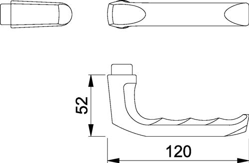 Türdrückerpaar London 113 Aluminium F1 ohne Rosetten Vierkant 8 mm HOPPE – Ansicht 3