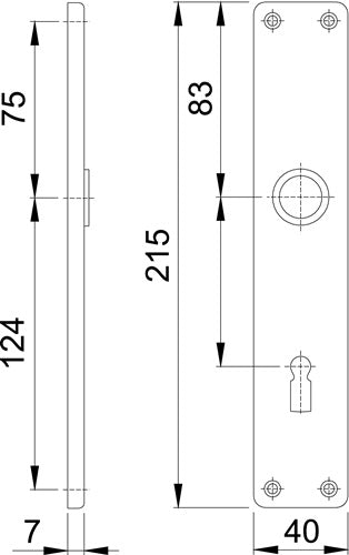 Langschildpaar 202SP F2 / neusilberfarbig F2 BB 72 mm HOPPE – Ansicht 4