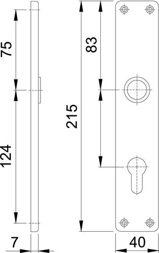 Langschildpaar 202SP F2 / neusilberfarbig F2 PZ 72 mm HOPPE – Ansicht 3