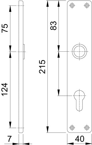 Langschildpaar 202SP F4 / bronzefarbig F4 PZ 72 mm HOPPE – Ansicht 3