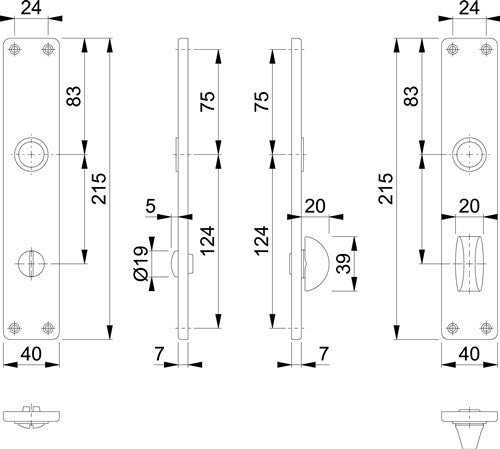 Langschildpaar 202SP F4 / bronzefarbig F4 SK/OL 78 mm HOPPE – Ansicht 4