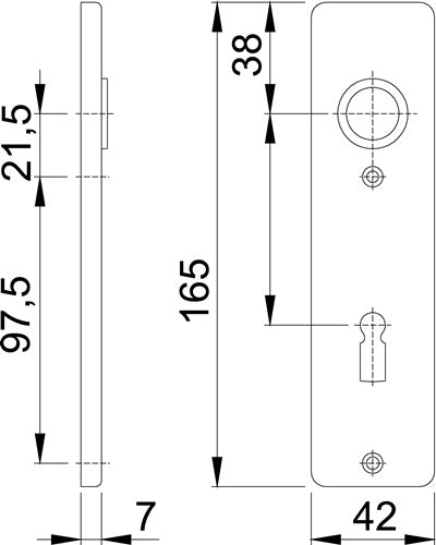 Kurzschildpaar 202KP Aluminium F2 BB HOPPE – Ansicht 3