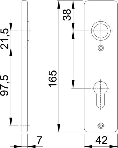 Kurzschildpaar 202KP Aluminium F2 PZ HOPPE – Ansicht 3