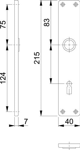 Langschildpaar 202SP F4 / bronzefarbig F4 SK/OL 78 mm HOPPE – Ansicht 3