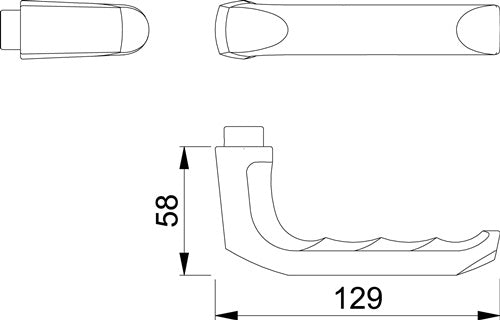 Türdrückerlochteil London 113H Aluminium F2 / neusilberfarbig Vierkant 10 mm DIN links / rechts HOPPE – Ansicht 3