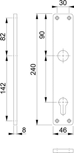 Langschildpaar 202H F2 / neusilberfarbig F2 PZ 92 mm HOPPE – Ansicht 3