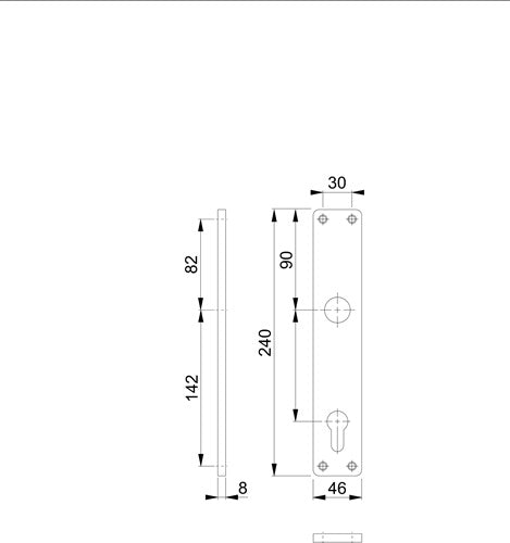 Langschildpaar 202H F1 / naturfarbig F1 PZ 92 mm HOPPE – Ansicht 3