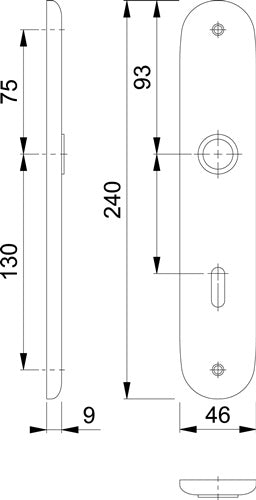 Langschildpaar 273P F1 / naturfarbig F1 BB 72 mm HOPPE – Ansicht 3