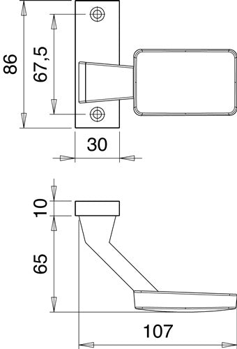 Türknopf 1385/0000 Aluminium F1 Aufnahme 8 mm gekröpft EDI – Ansicht 3