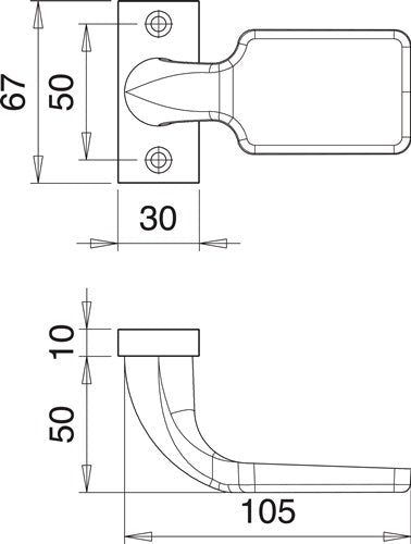 Profiltürknopf 1315/0000 Material Aluminium F1 fest EDI – Ansicht 3