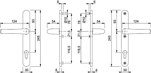 Profiltürgarnitur Tôkyô 1710RH/3346 Aluminium F9016 PZ für Türstärke 57-62 mm HOPPE – Ansicht 3