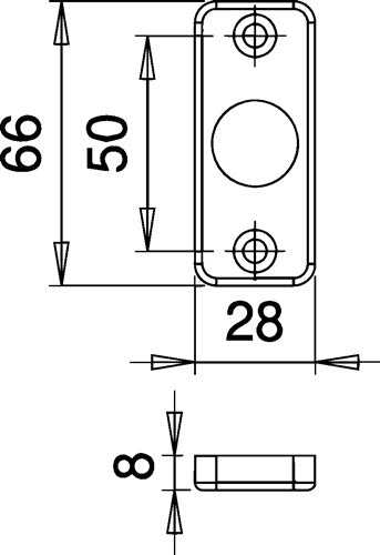 Drückerrosette 3302/0000 Aluminium F1 Schildstärke 8 mm rund käntig EDI – Ansicht 3