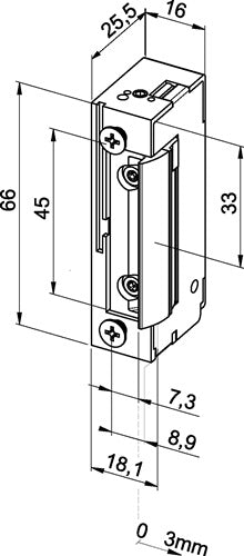 Elektrotüröffner 118 Feuerschutz 10-24 V AC/DC Dauerentriegelung nein DIN links / rechts ASSA ABLOY – Ansicht 3