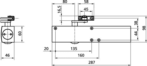 Normalgestänge silber Standard f TS 4000/2000 GEZE – Ansicht 3