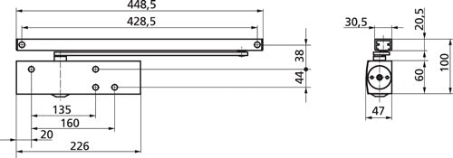Türschließer TS 3000 V Normalmontage Bandseite weiß 9016 EN 1-4 GEZE – Ansicht 4