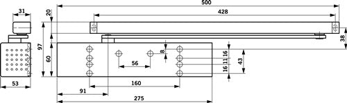 Gleitschienentürschließer TS 93 B Basic Normalmontage Bandseite weiß 9016 EN 2-5 DORMAKABA – Ansicht 4
