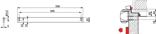 Montageplatte passend für TS 90 Impulse silber DORMAKABA – Ansicht 3