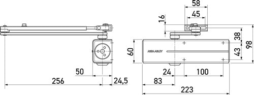 Scherentürschließer DC 200 weiß EN 2-4 ASSA ABLOY – Ansicht 4