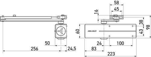 Scherentürschließer DC 300 weiß EN 3-6 ASSA ABLOY – Ansicht 4