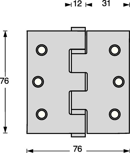 Kugellagertürscharnier Edelstahl käntig 76x76 mm DIN links / rechts matt ausziehbarer Stift INTERSTEEL – Ansicht 3
