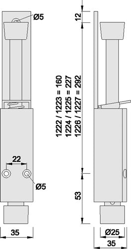 Türfeststeller 122402 Aluminium silberfarbig lackiert Hubhöhe 90 mm Türmontage KWS – Ansicht 3