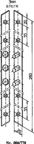 Flachbändersicherung Länge 280 mm Breite 20 mm Stärke 3 mm Stahl verzinkt 006/770/V SCHNEGEL – Ansicht 3
