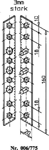 Flachbändersicherung Länge 160 mm Breite 20 mm Stärke 3 mm Stahl verzinkt 006/775/V SCHNEGEL – Ansicht 3