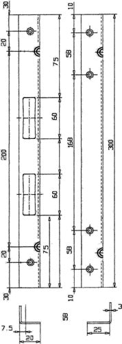 Sicherheitswinkelschließblech Länge 300 mm Breite 20 mm Stärke 3 mm Stahl verzinkt 006/912 SCHNEGEL – Ansicht 3