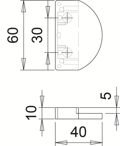 Balkontürgriff Kunststoff braun 60 mm EDI – Ansicht 3
